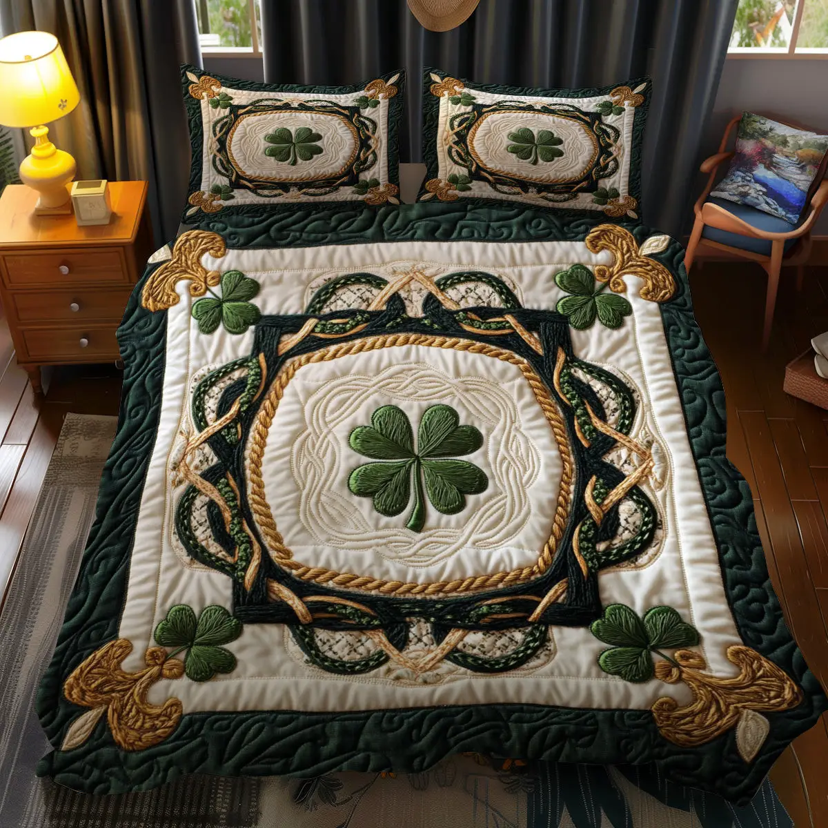 Irish Heritage Bloom Duvet Cover Set Quilt Bedding Set Bedspread Ideas For St Patrick'S Day Decorations