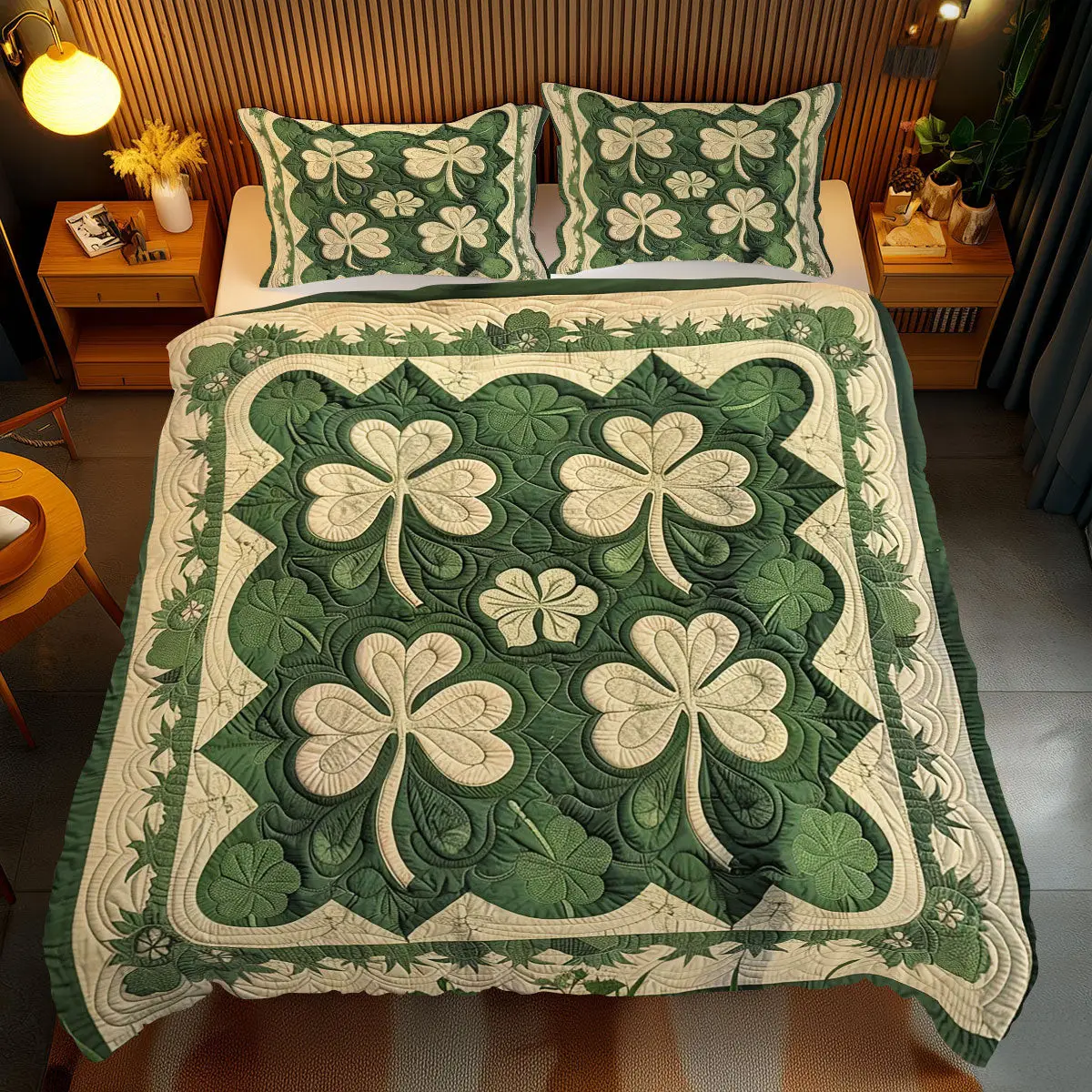 Irish Shamrock Duvet Cover Set Quilt Bedding Set Bedspread St Patricks Day Gifts