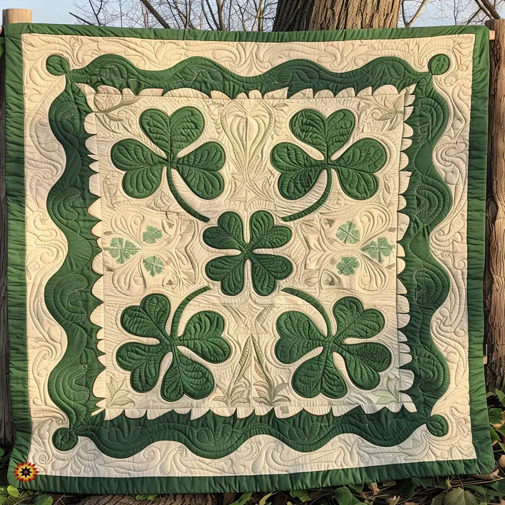 Irish Shamrock Quilted Blanket Cozy Home Decor St Patrick's Day Present For Girlfriend