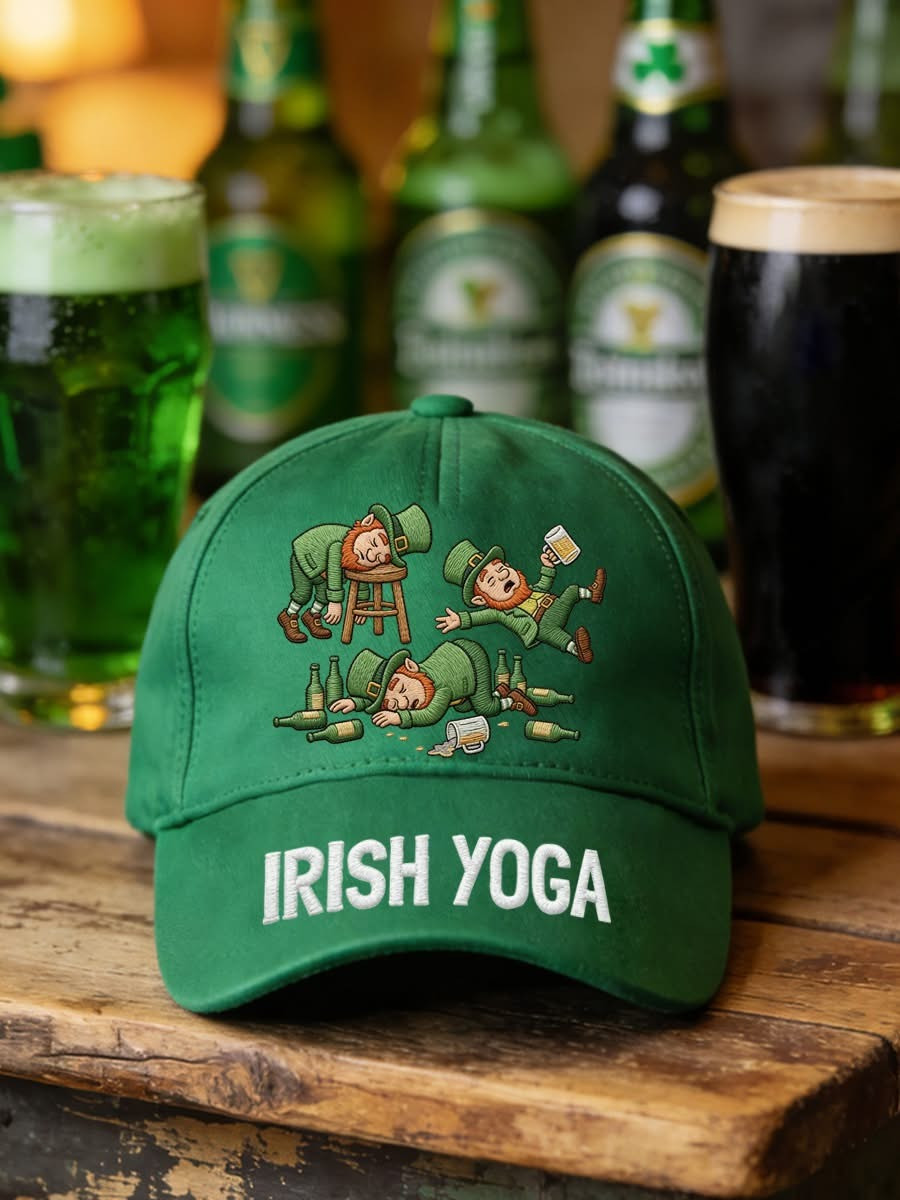 Irish Yoga Hat Funny Leprechaun Drunk Baseball Cap St Patrick’s Day Gifts Ideas