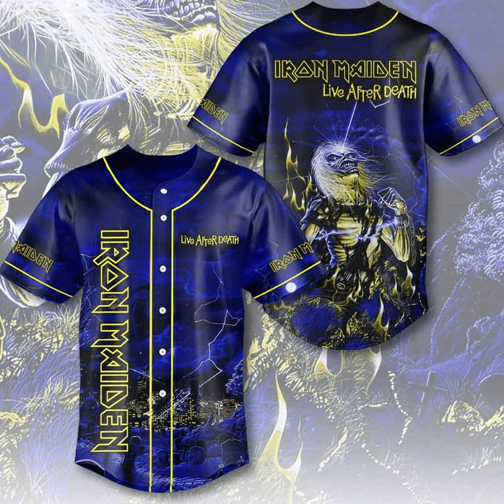 Iron Maiden Live After Death Baseball Jersey Iron Maiden Merch Gifts For Music Lovers
