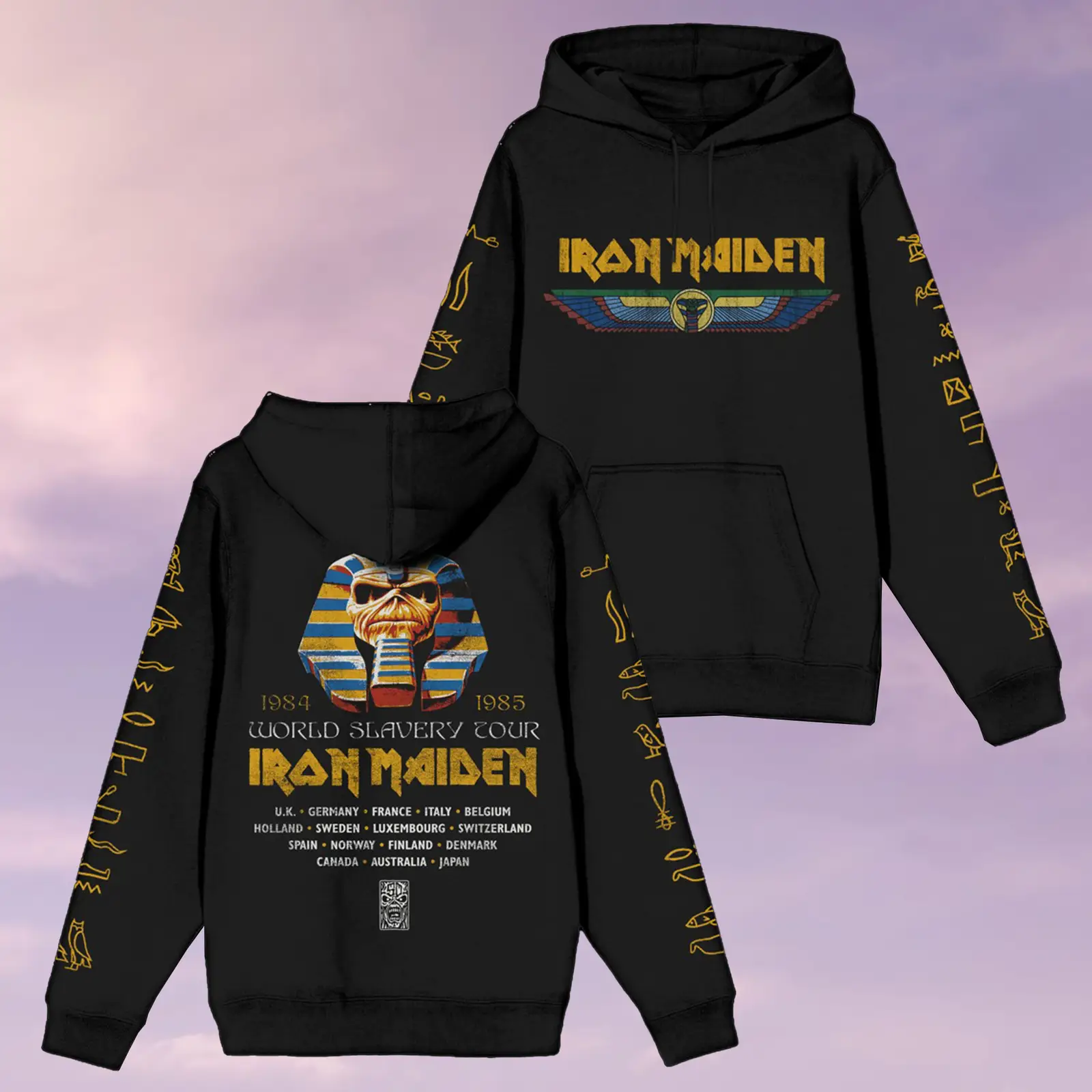 Iron Maiden Merch World Slavery Tour Apparel Anniversary I'm 50 Hoodie Best Present For Music Lovers