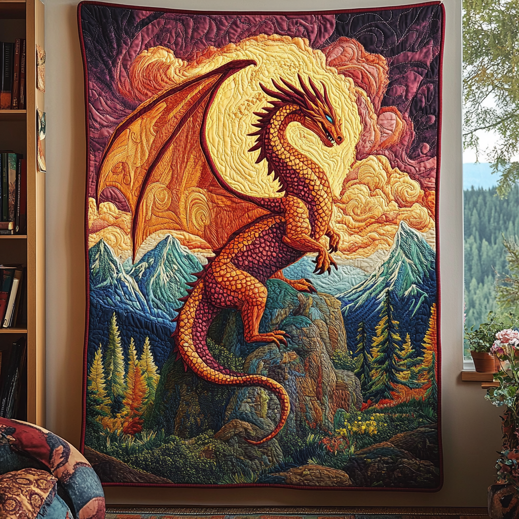 Iron Scales Quilted Blanket Bedroom Xmas Decor Dragon Gifts For Brothers