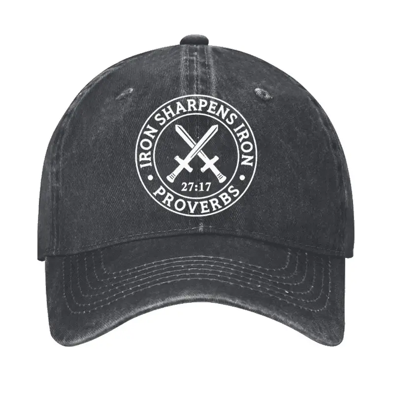 Iron Sharpens Iron Christian Print Cap Hilarious Men’s Shirt – Funny Saying Graphic Tee