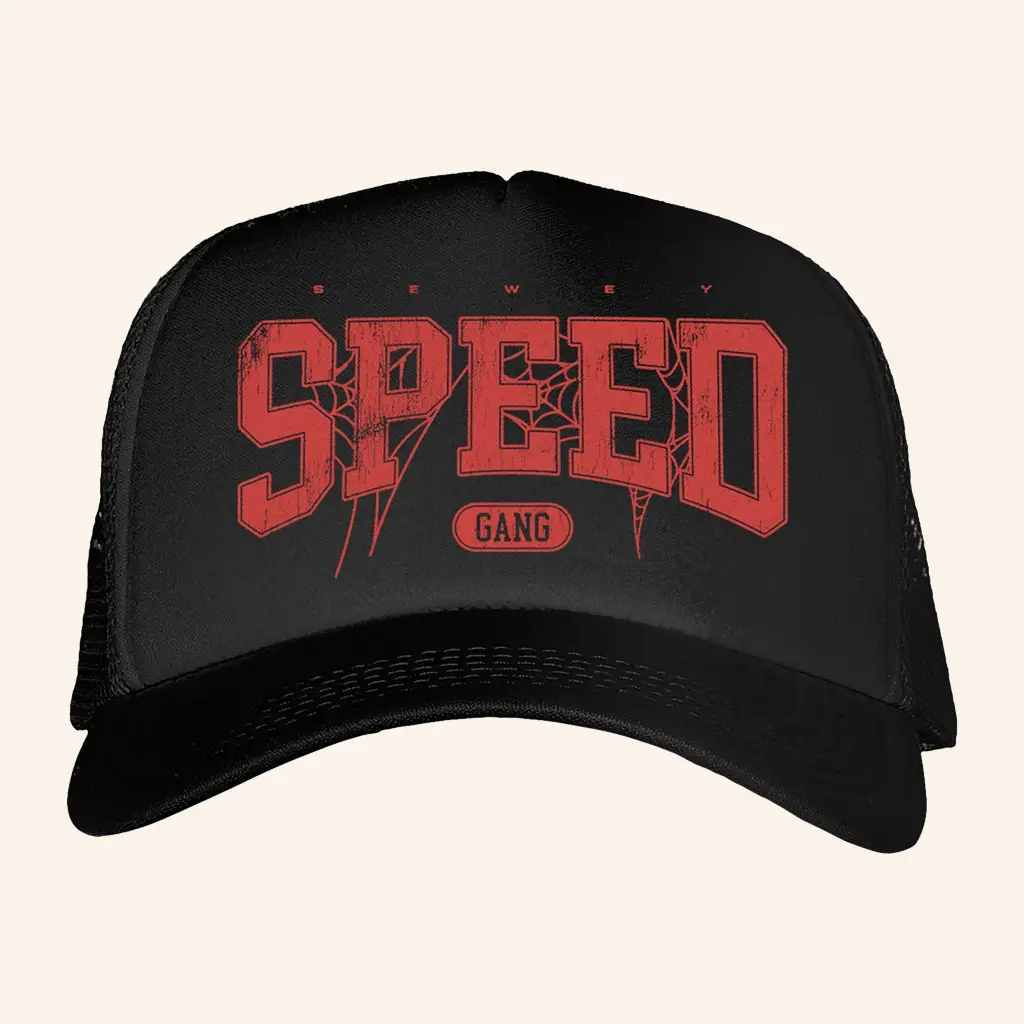 IShowSpeed Merch Spider Web Black Trucker Hat Gift Ideas For Dad -WearandDecor