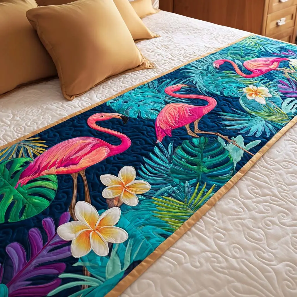 Island Bloom Quilted Bed Runner Island Bloom Summer Floral Gift