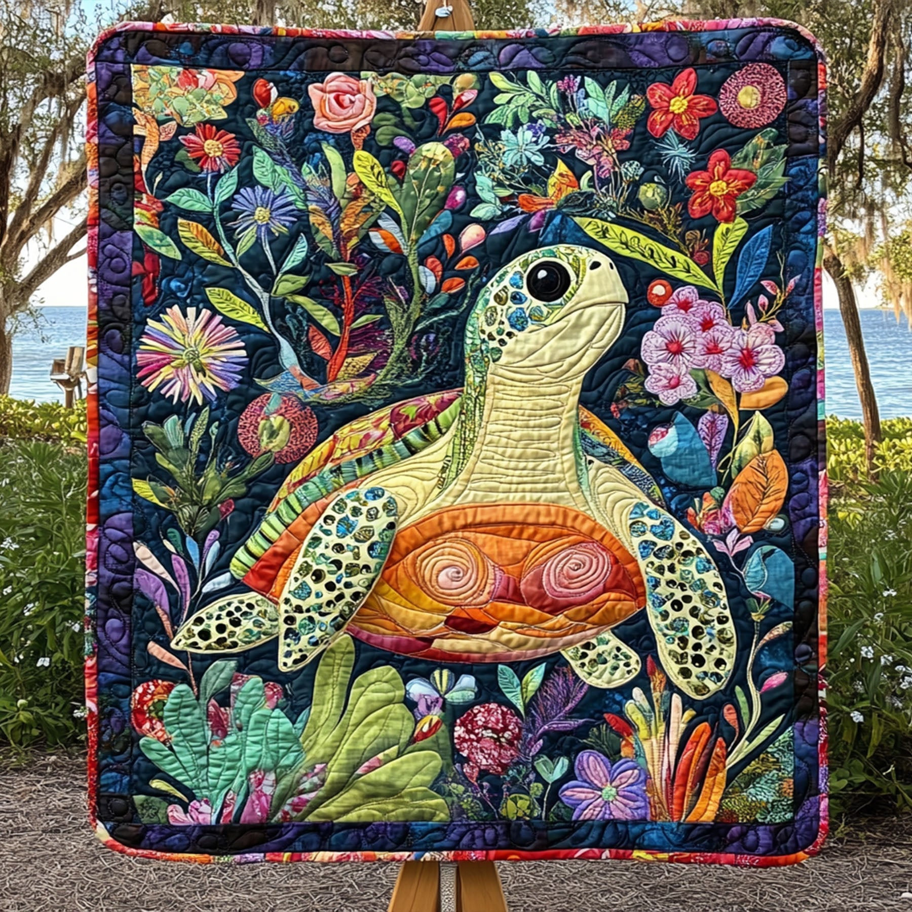 Island Explorer Quilted Blanket Bedroom Xmas Decor Cute Turtle Themed Gifts