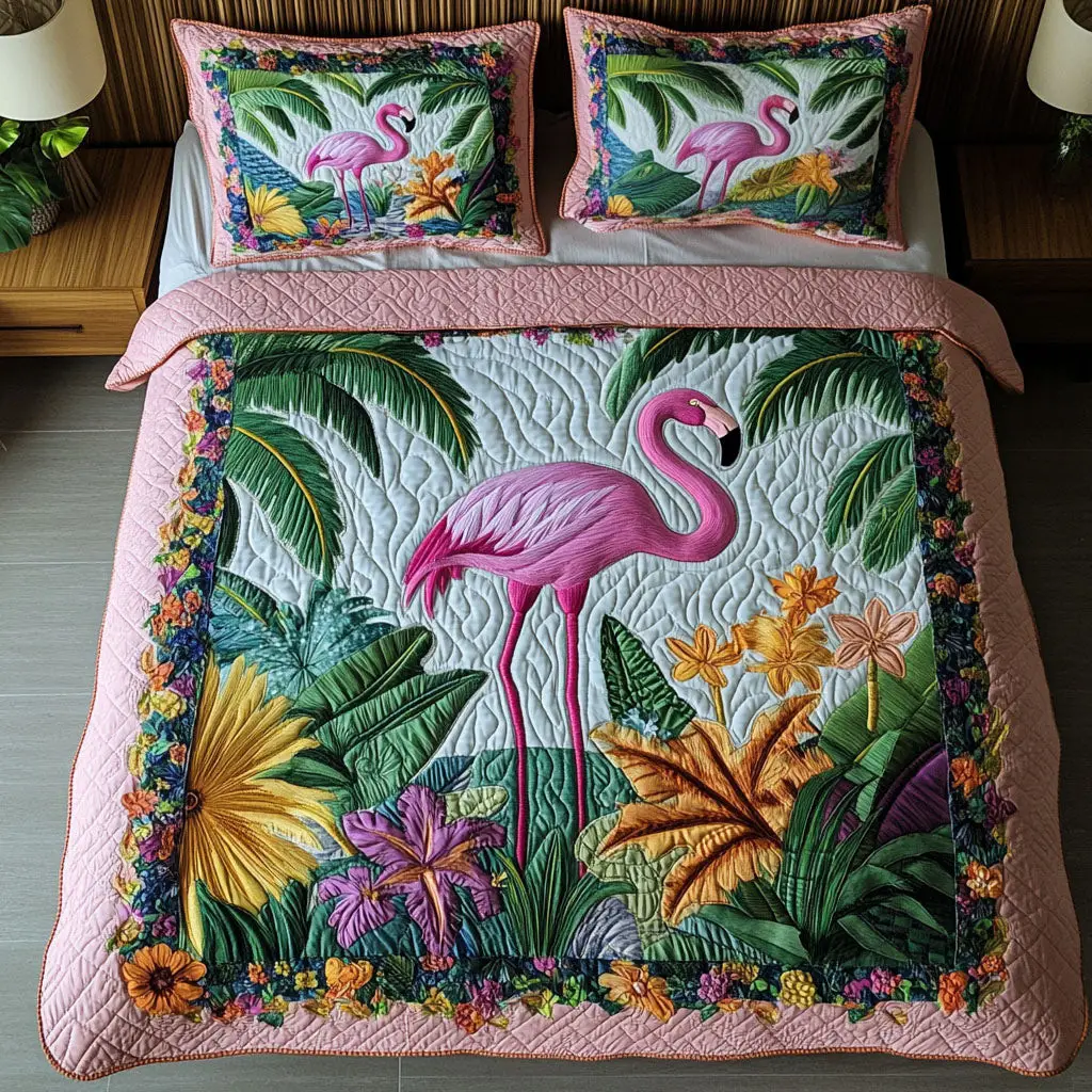 Island Grace Quilted Bedding Set Trendy Bedding Set for Bedroom Makeover