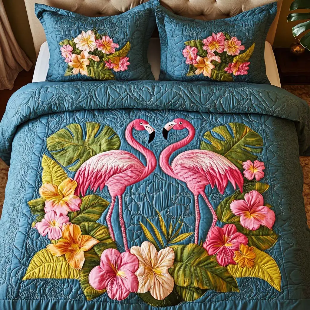 Island Sunset Quilted Bedding Set Thoughtful Bedroom Gift Idea for Any Occasion