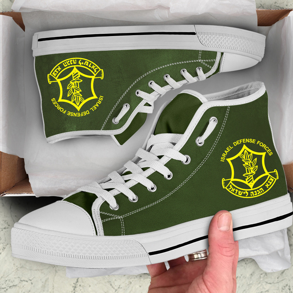 Israel Defense Forces High Top Shoes I Stand With Israel Shoes Gifts For Men Women