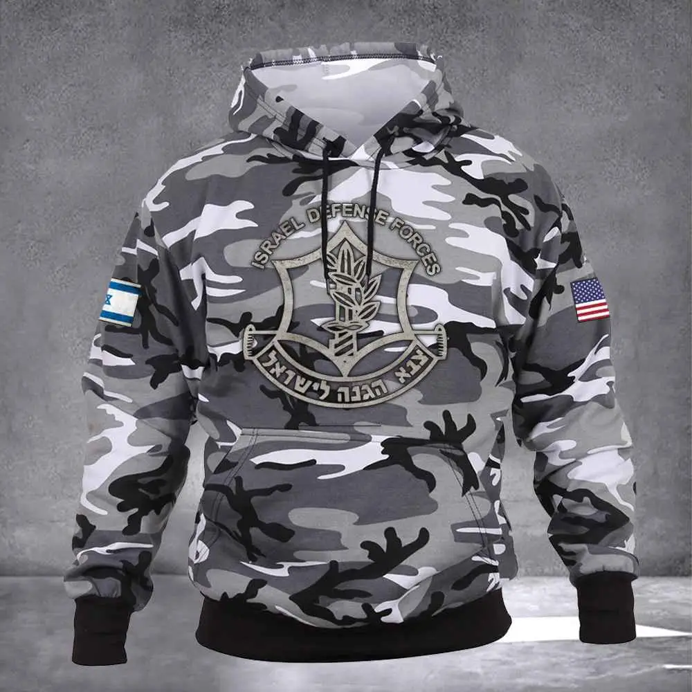 Israel Defense Forces Hoodie American I Stand With Israel Camo Hoodie IDF Merchandise