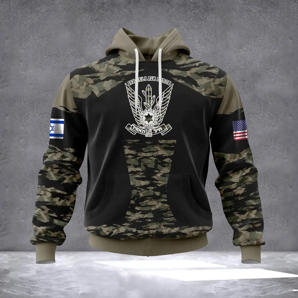 Israeli Air Force Hoodie American I Stand With Israel Merch Camo IDF Clothing