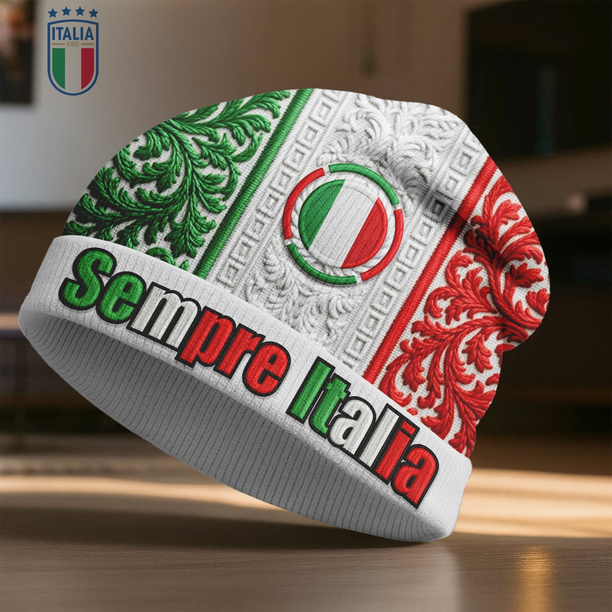 Italia Football Beanie Hat FIFA World Cup 2026 Italia Flag Cap Gift For Soccer Fans