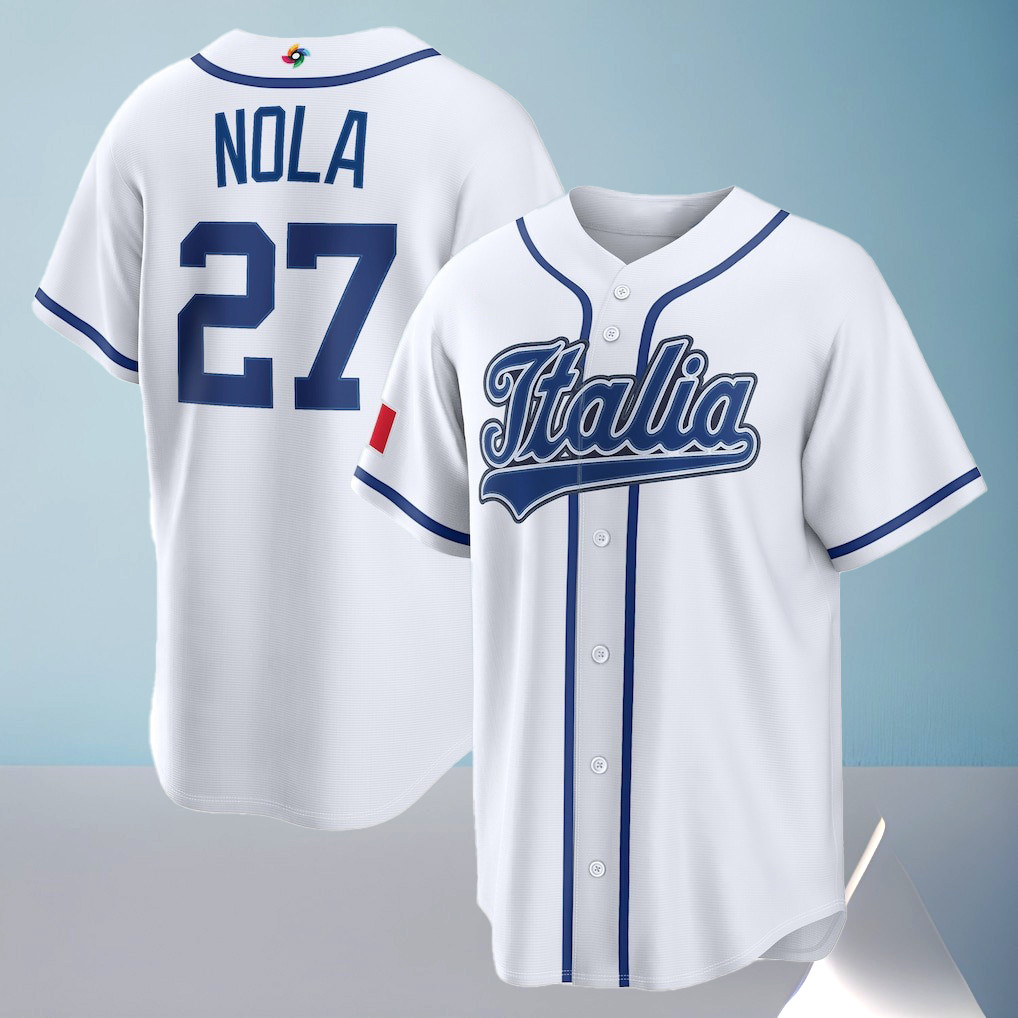 Italy Baseball Aaron Nola Jersey 2026 World Baseball Classic Home Stadium Clothing Gift
