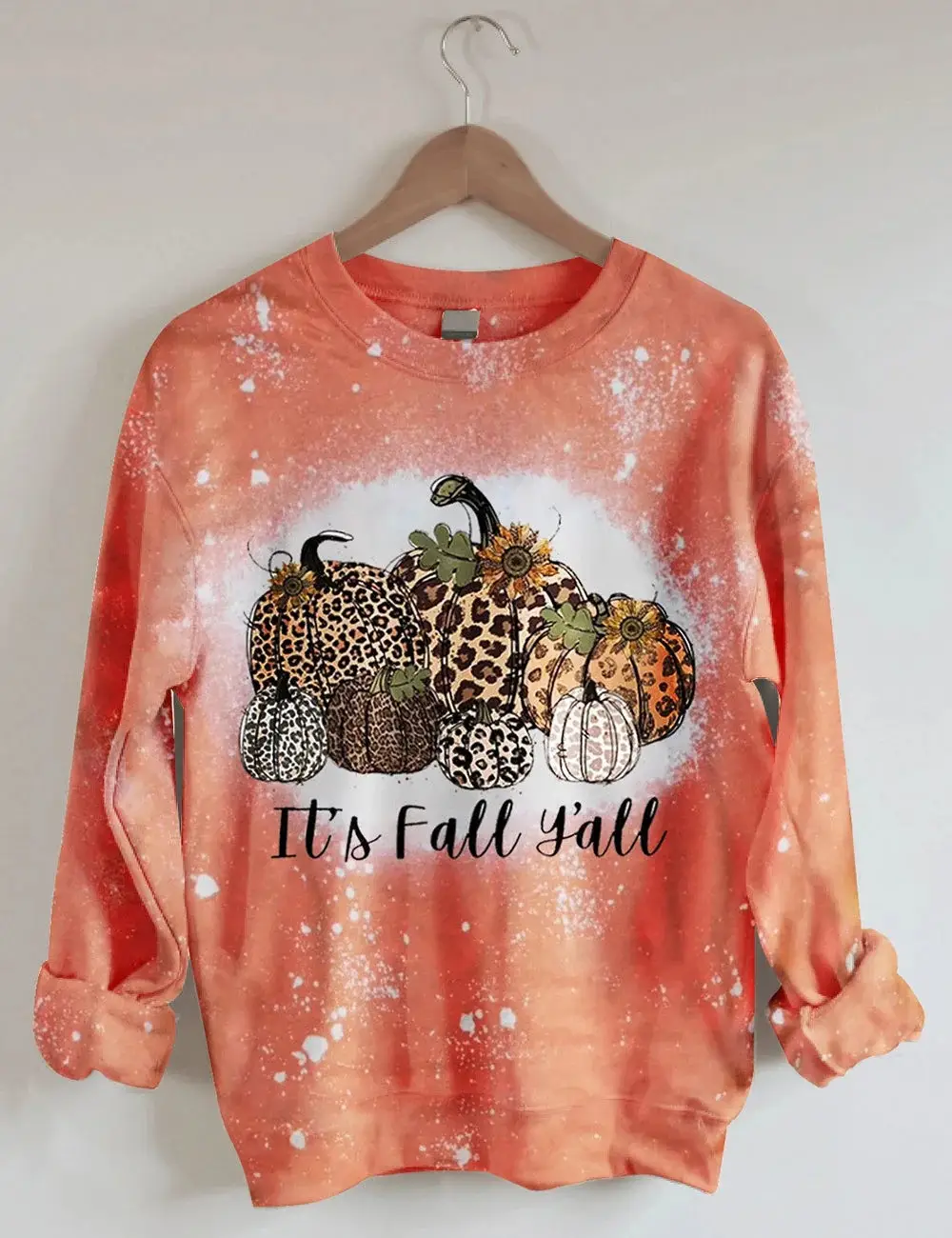 It's Fall Y'all Bleached Sweatshirt Autumn Ideas Clothing Gifts For Pumpkin Lovers