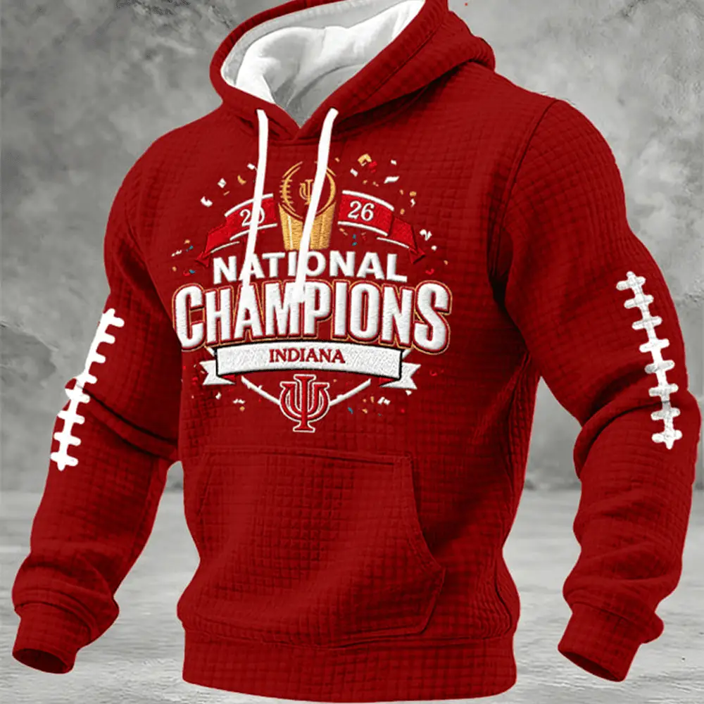 IU Football National Championship Hoodie Football Clothing Indiana Hoosiers Fan Gifts IU Football National Championship Hoodie Football Clothing Indiana Hoosiers Fan Gifts - Image 1