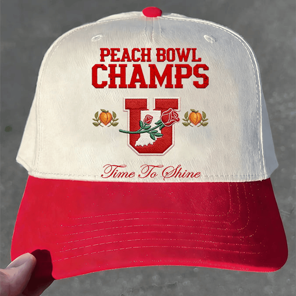 IU Peach Bowl Champs Time To Shine Hat Football Cap Indiana Hoosiers Lover Presents IU Peach Bowl Champs Time To Shine Hat Football Cap Indiana Hoosiers Lover Presents - Image 1