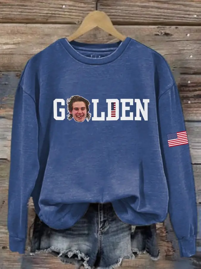 Jack Hughes Golden Sweatshirt Team USA Hockey Gold Medal 2026 Olympics Champions Merch Gifts