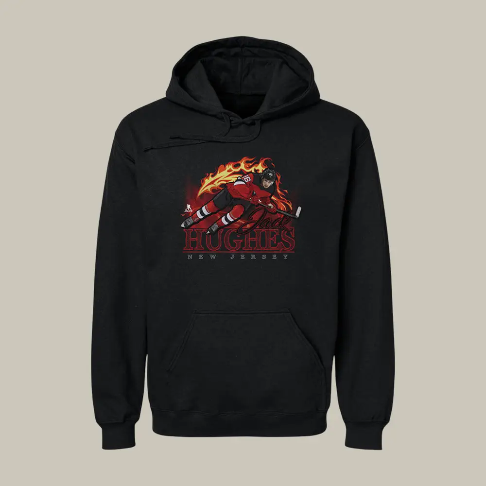 Jack Hughes New Jersey Flame Hoodie Jack Hughes Hooded Sweatshirt Fan Gift