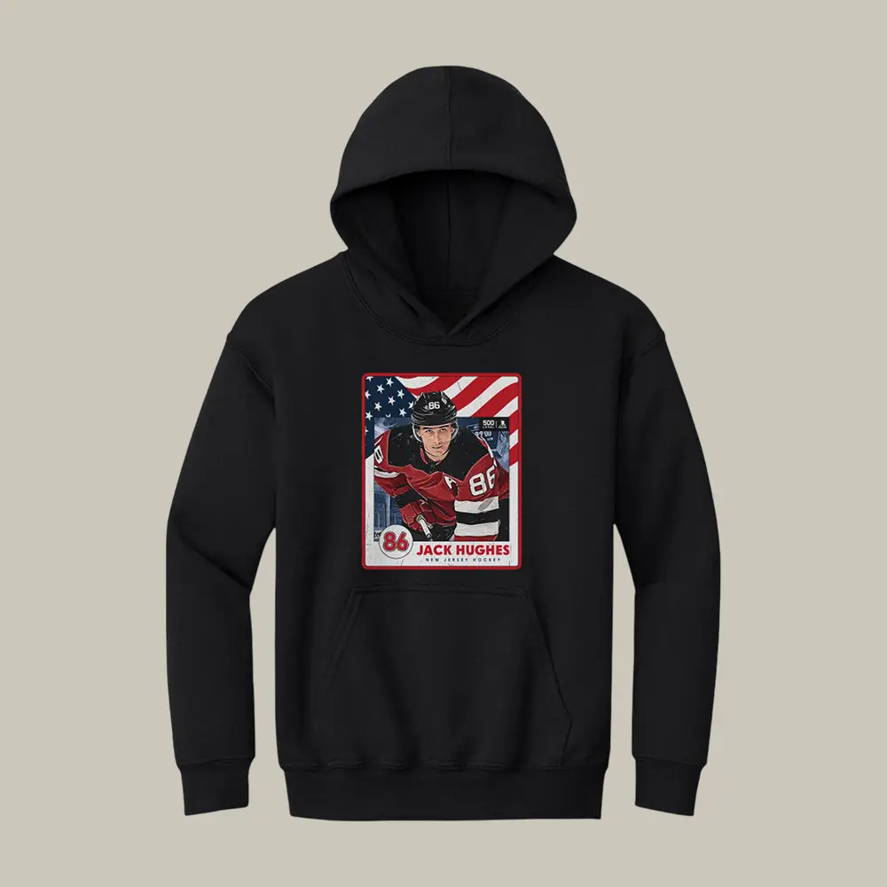 Jack Hughes New Jersey USA Card Hoodie USA Hockey Gold Merch Unique Gift For Him