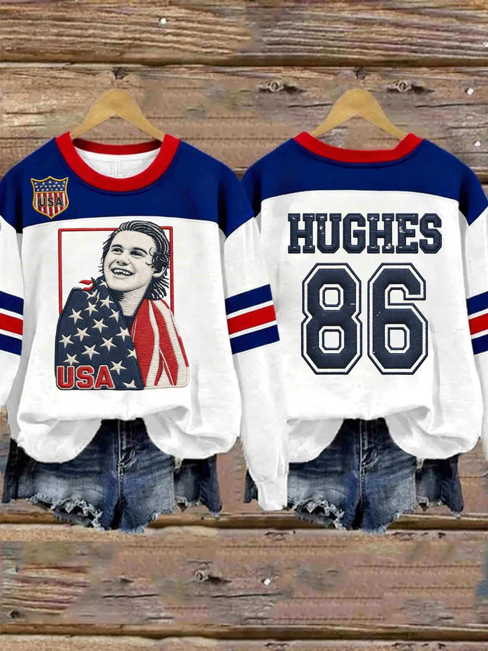 Jack Hughes Sweatshirt Team USA Hockey Merch Olympics Champions Gold Medal Merch Fan Gifts Jack Hughes Sweatshirt Team USA Hockey Merch Olympics Champions Gold Medal Merch Fan Gifts - Image 1