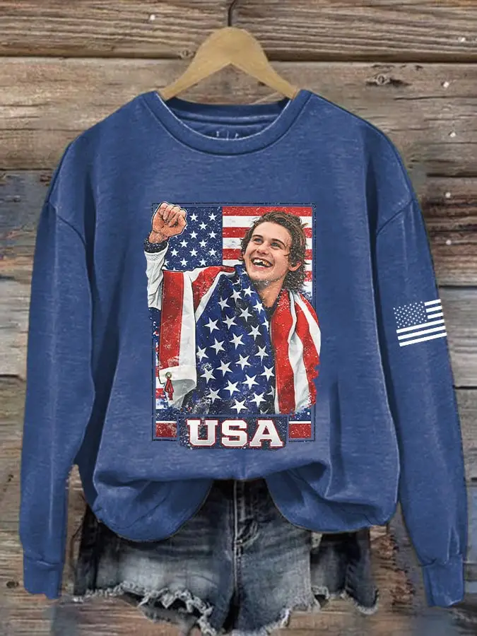 Jack Hughes Team USA Hockey Olympics Sweatshirt Women's Gold Medal Winter Olympics Merch