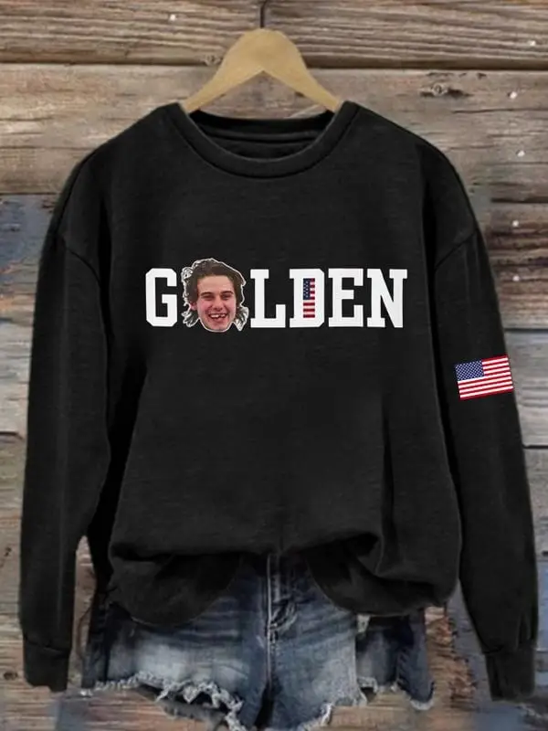 Jack Hughes USA Golden Goal Winter Olympics Hockey Funny Smile Long Sleeve Shirt Gift For Women's Hockey Fans Merch