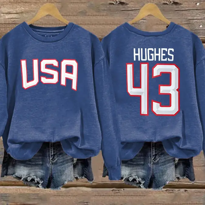 Jack Hughes USA Hockey 43 Sweatshirt USA Hockey 2026 Winter Olympic Clothing Present For Fans