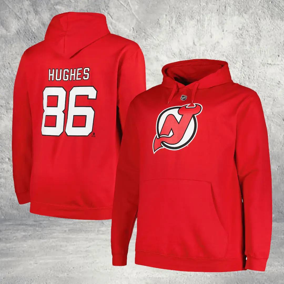 Jack Hughes USA Hoodie New Jersey Devils Uniform USA Hockey 2026 Gold Medal Apparel