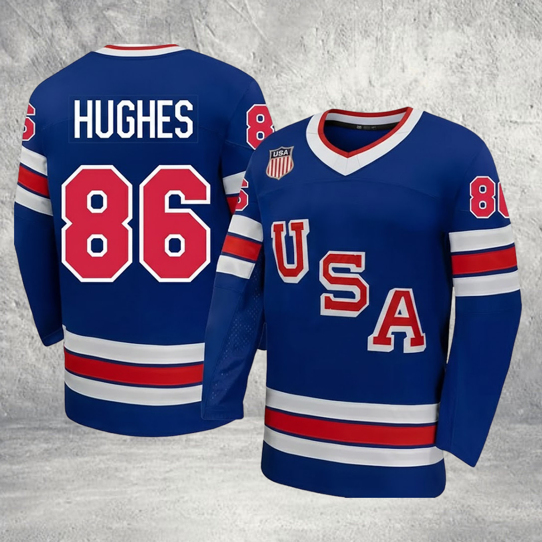 Jack Hughes USA Jersey USA Olympic Hockey Jersey 2026 USA Hockey Gold Merch Gift