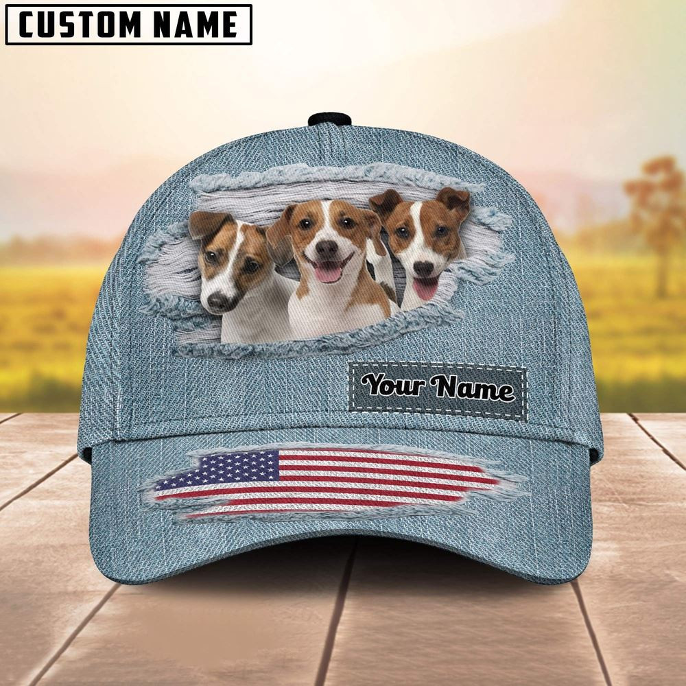 Jack Russell Terriers Jeans Pattern Customized Name Cap Farmer Baseball Cap Gift For Farmer Jack Russell Terriers Jeans Pattern Customized Name Cap Farmer Baseball Cap Gift For Farmer - Image 1