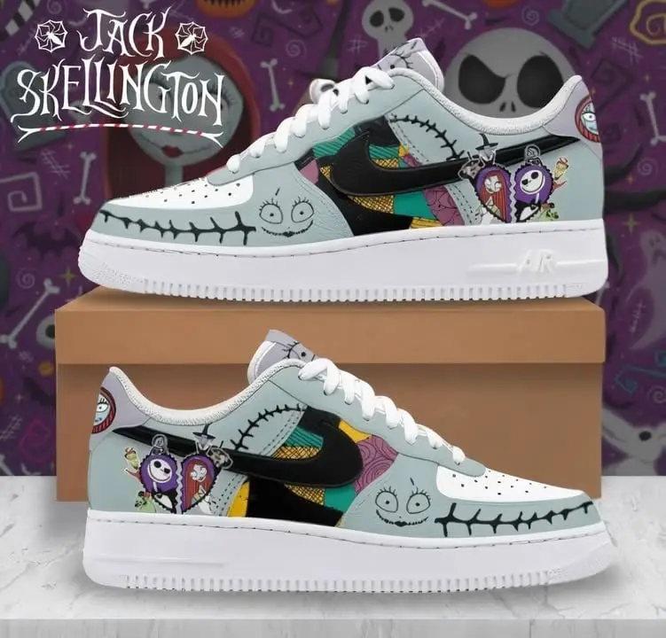Jack Skellington Air Force 1 Shoes Nightmare Before Christmas Sneakers Merch Sneakers Jack Skellington Air Force 1 Shoes Nightmare Before Christmas Sneakers Merch Sneakers - Image 1
