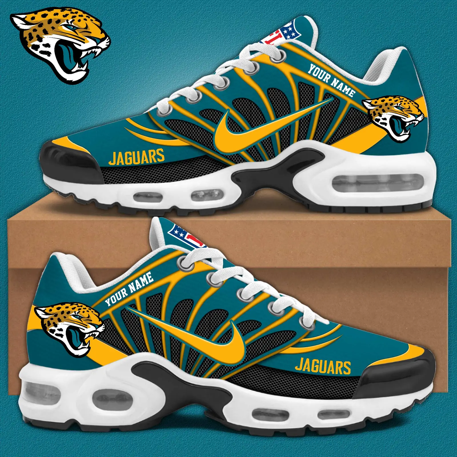 Jacksonville Jaguars Air Max Plus Shoes Sneakers For Men And Women Jacksonville Jaguars Air Max Plus Shoes Sneakers For Men And Women - Image 1