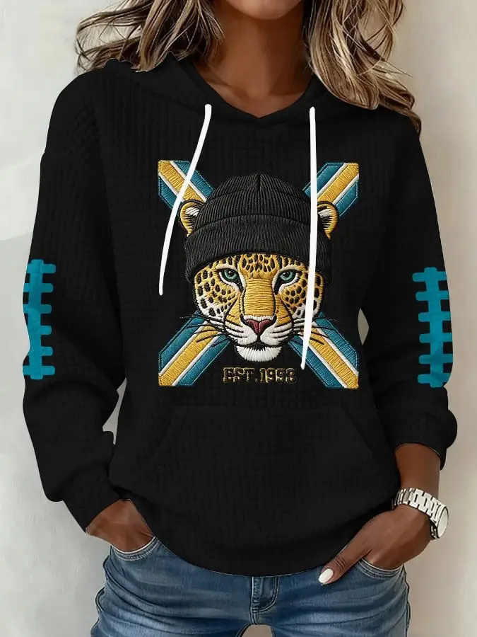 Jacksonville Jaguars Est 1993 Hoodie Women's Black Game Day Apparel Gifts For Football Fans