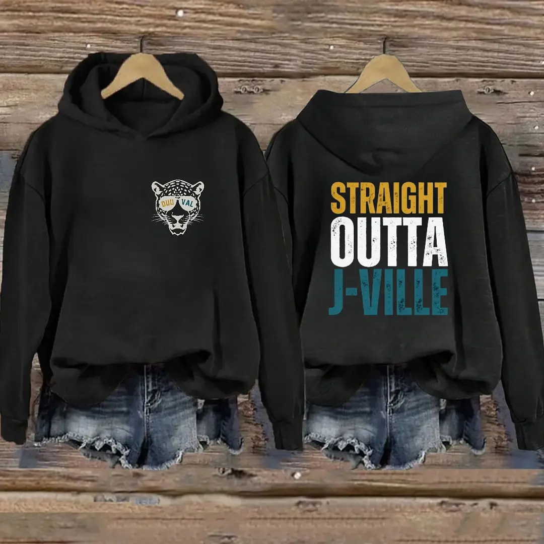 Jacksonville Jaguars Hoodie Straight Outta JVille Hooded Sweatshirt Jaguars Merch For Fans