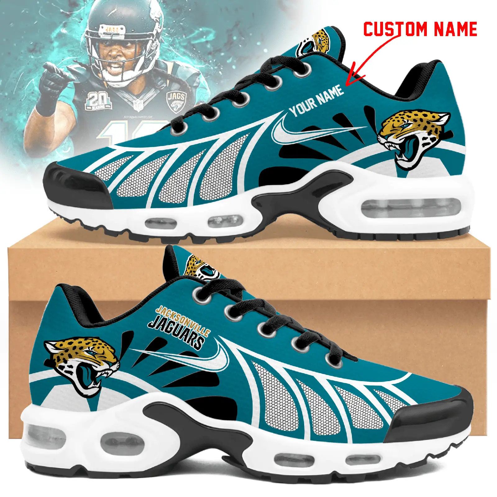 Jacksonville Jaguars Personalized Air Max Shoes Td 050625