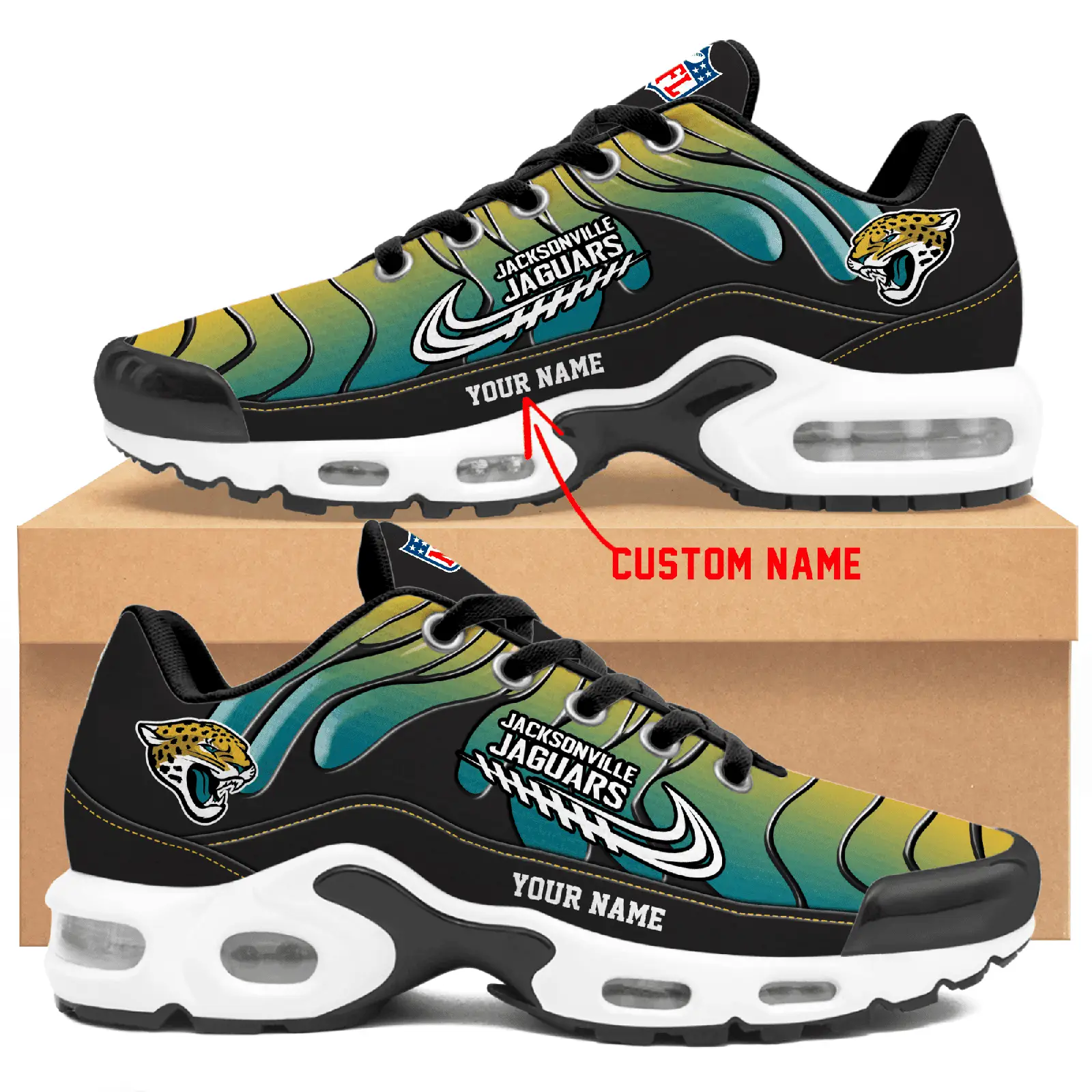 Jacksonville Jaguars Personalized Air Max Shoes Td