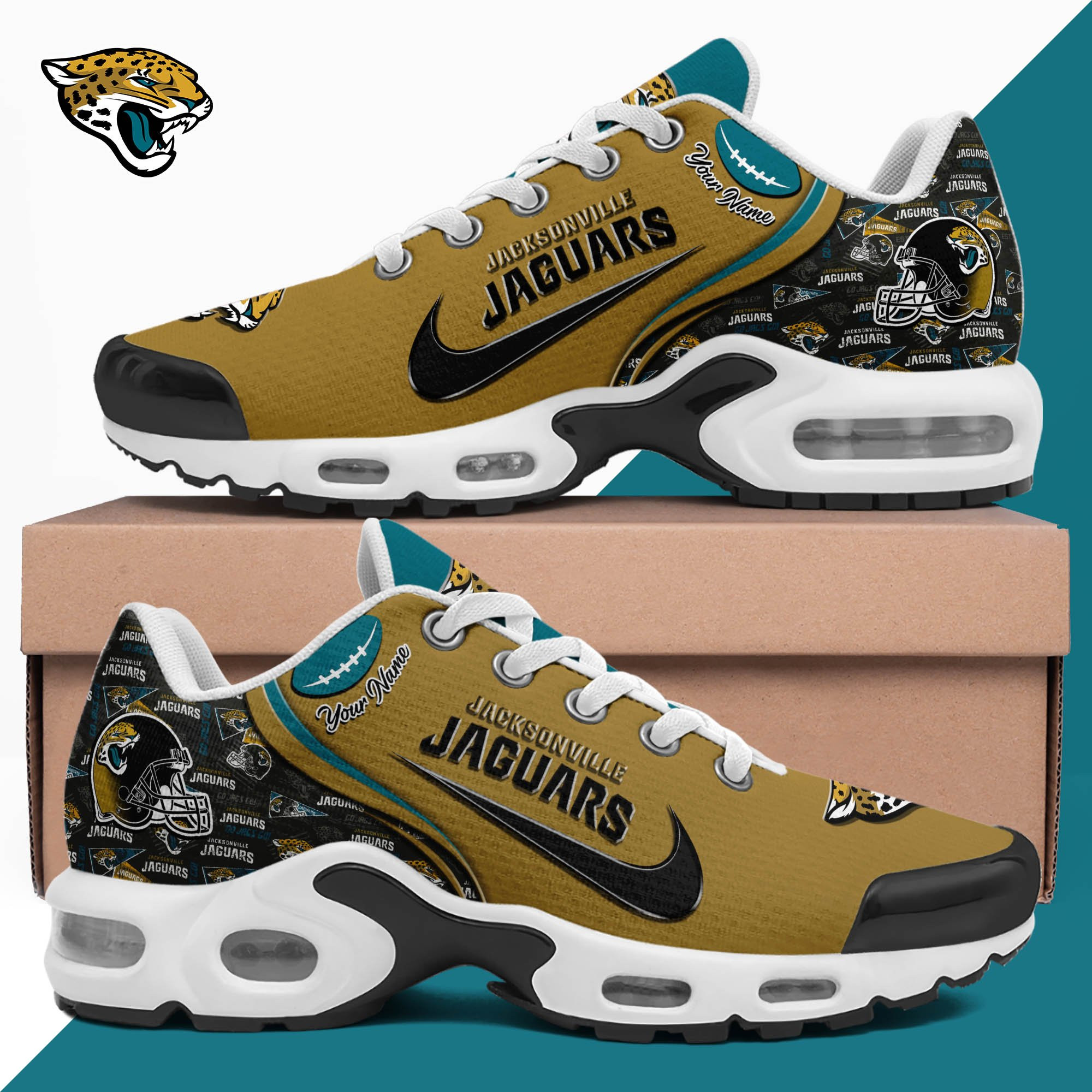 Jacksonville Jaguars Shoes 2025 Version Custom Your Name 499 Jacksonville Jaguars Shoes 2025 Version Custom Your Name 499 - Image 1