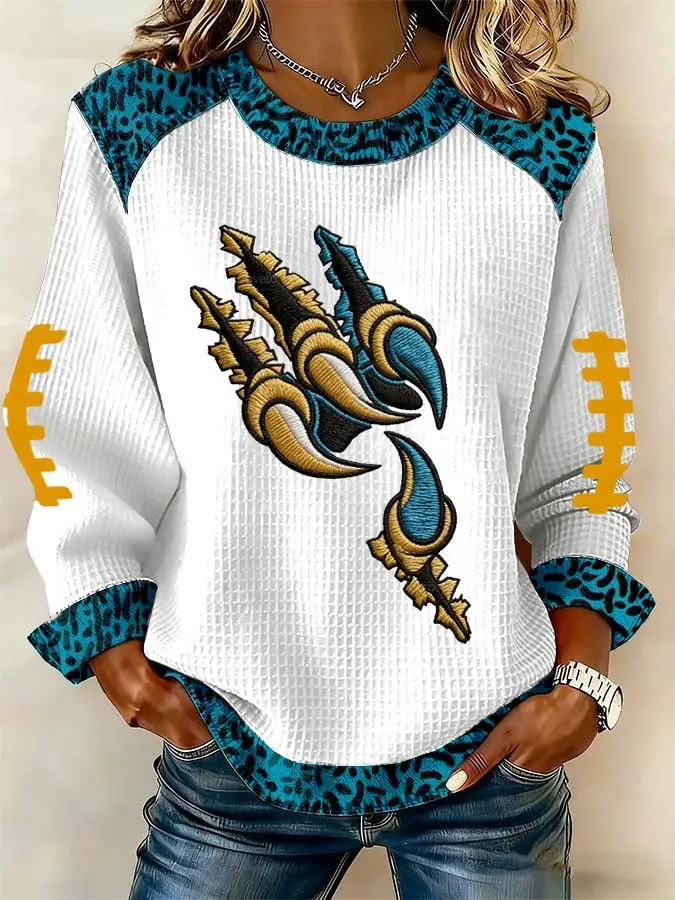 Jacksonville Jaguars Sweatshirt Women's Game Day Football Clothing Jaguars Merch Gifts For Wife