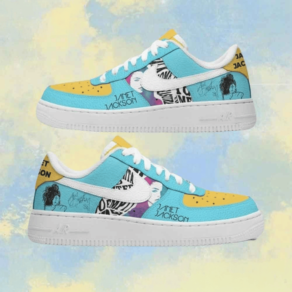 Janet Jackson Air Force 1 Low Rhythm Nation Tribute Shoes Sneakers Janet Jackson Merch
