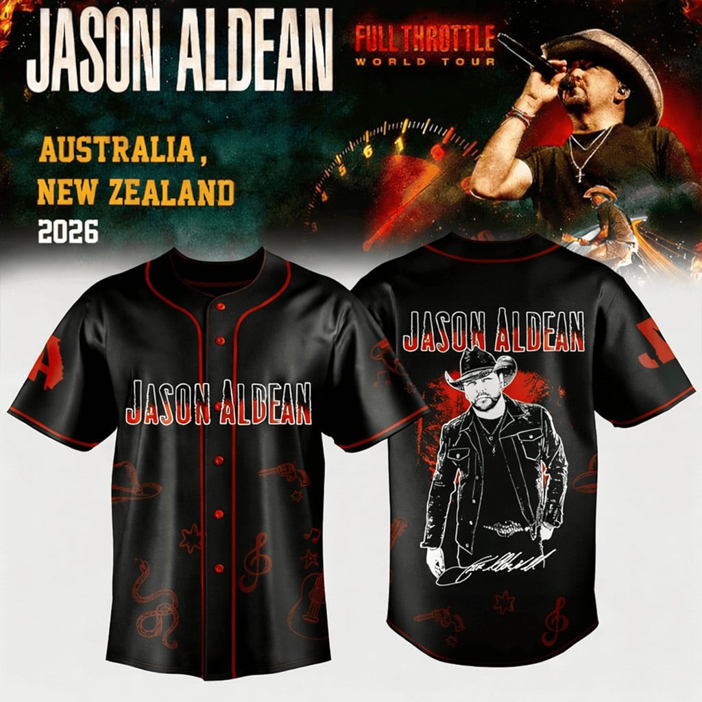 Jason Aldean Full Throttle World Tour Baseball Jersey Jason Aldean Merch Gifts For Fans