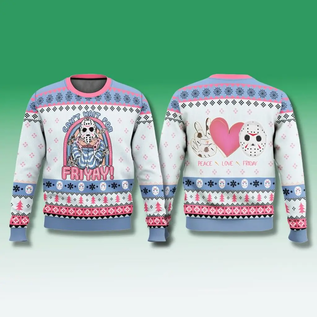 Jason Voorhees Can't Wait For Friday Funny Ugly Sweater Christmas Gifts For Boyfriend - WearandDecor