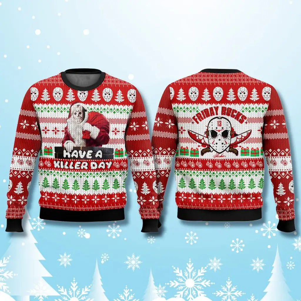 Jason Voorhees Have A Killer Day Ugly Christmas Sweater Christmas Gifts For Brother - WearandDecor