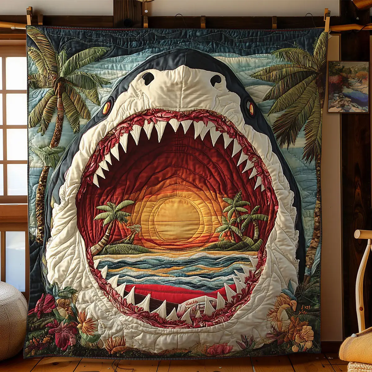 Jaw Of Sea Quilt Easter Throw Blanket Mother's Day Gifts For Daughter