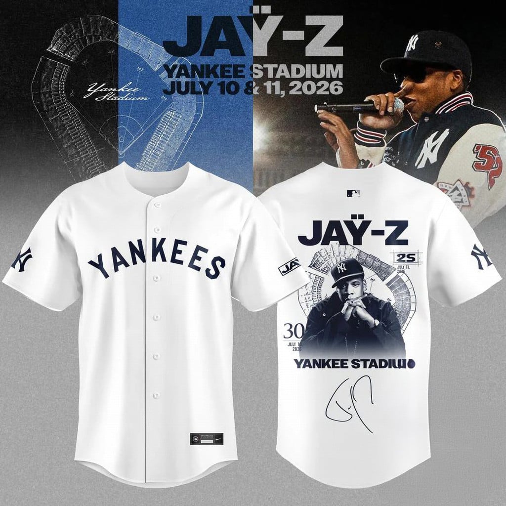 Jay-Z New York Yankees Yankee Stadium 2026 Concert Signature Baseball Jersey Yankees Merch