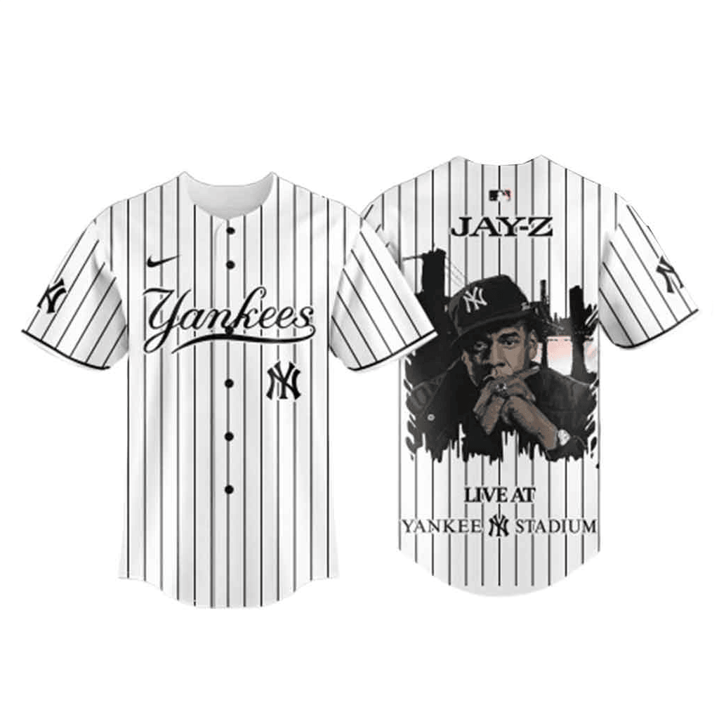 Jay Z x Yankee Stadium Concert 2026 Pinstripe Baseball Jersey New York Yankees Merch For Fan