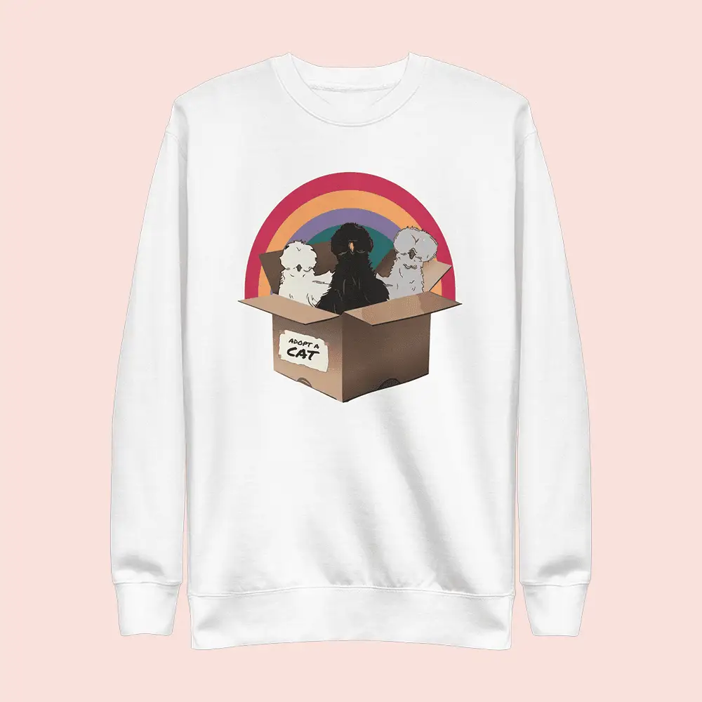 Jen Hamilton Merch Adopt A Cat Sweatshirt Funny Silkie Chicks Sweatshirt Gifts Ideas For Her Jen Hamilton Merch Adopt A Cat Sweatshirt Funny Silkie Chicks Sweatshirt Gifts Ideas For Her - Image 1