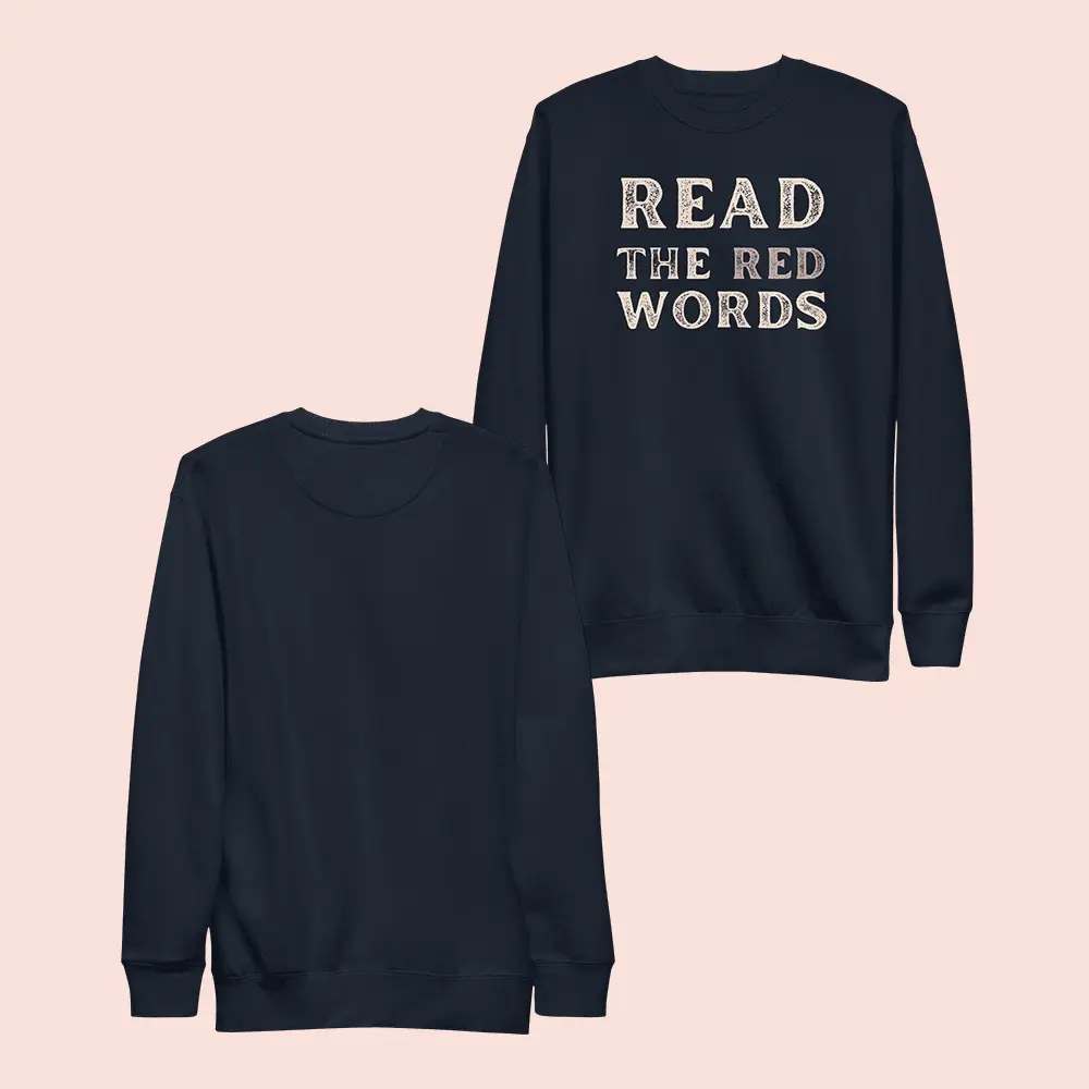 Jen Hamilton Merch Read The Red Words Sweatshirt Christian Gifts For Friends