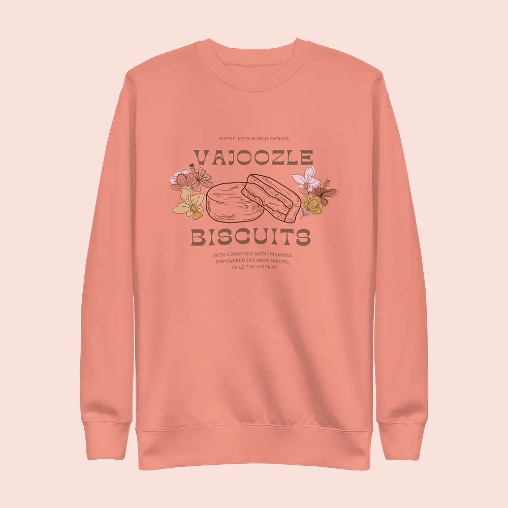 Jen Hamilton Merch Vajoozle Biscuit Sweatshirt Gifts Ideas For Girlfriend