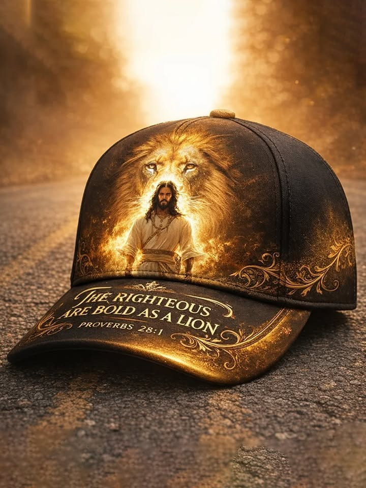 Jesus Chris Hat The Righteous Are Born As A Lion Baseball Cap Best Christian Gifts For Easter